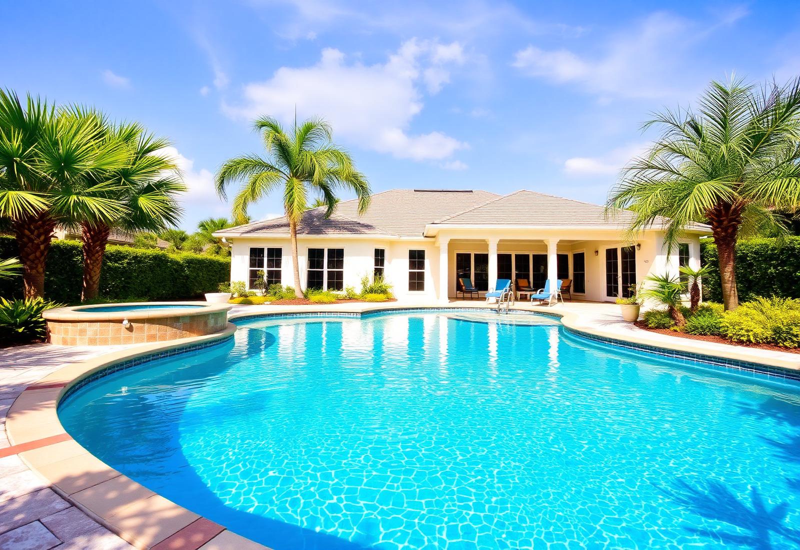 Crystal clear backyard pool in Orlando